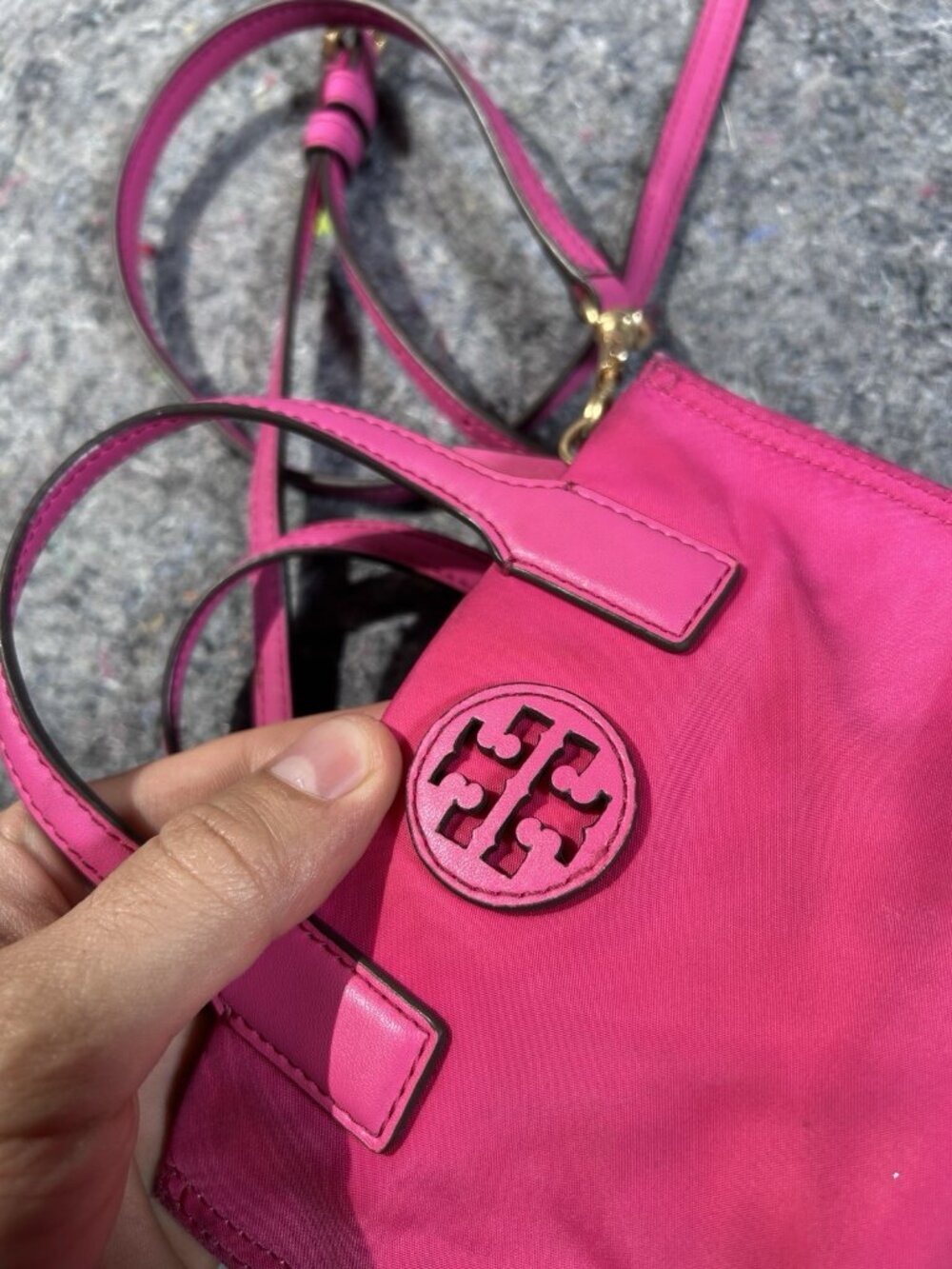 Tory Burch Pink Small Satchel Top Handle Bag with Detachable Strap Gold Hardware - Picture 14 of 15